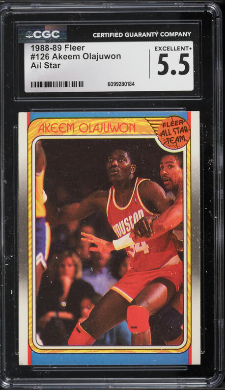 1985 Star Team 5x7 Hakeem Olajuwon ROOKIE #2 PSA 9 MINT on