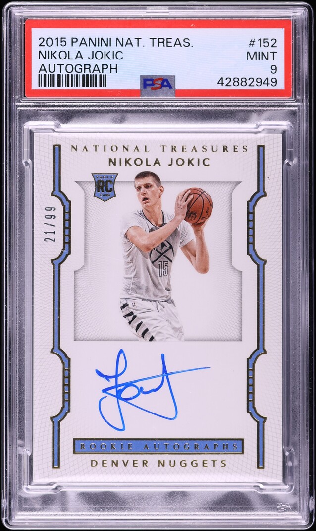 2015 National Treasures Nikola Jokic ROOKIE AUTO /99 #152 PSA 9 MINT