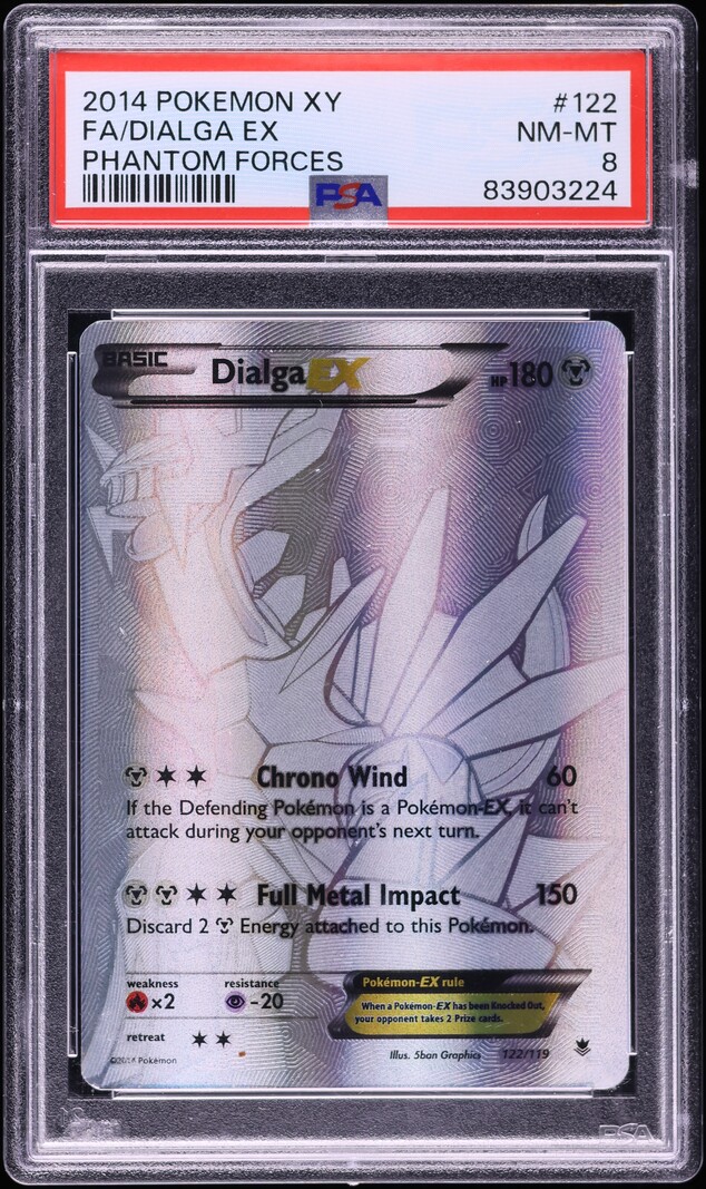 2014 Pokemon XY Phantom Forces Full Art Dialga EX #122 PSA 8 NM-MT