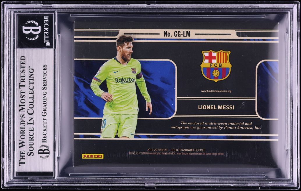 2019 Panini FIFA Gold Standard Good As Gold Mint Lionel Messi PATCH AUTO /5 #GG-LM BGS 8 NM-MT