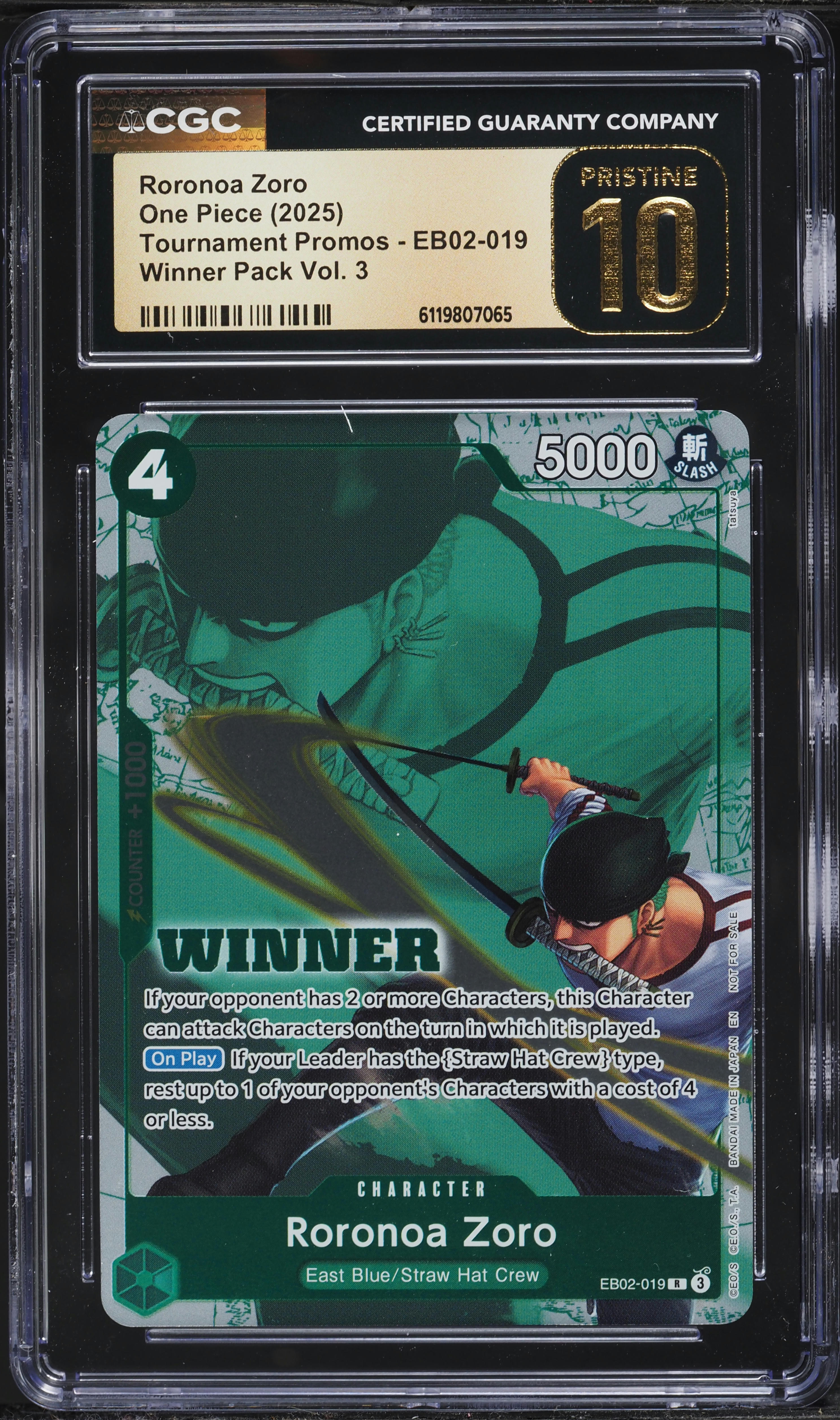 2025 One Piece Promo Winner Pack Volume 3 Roronoa Zoro #EB02-019