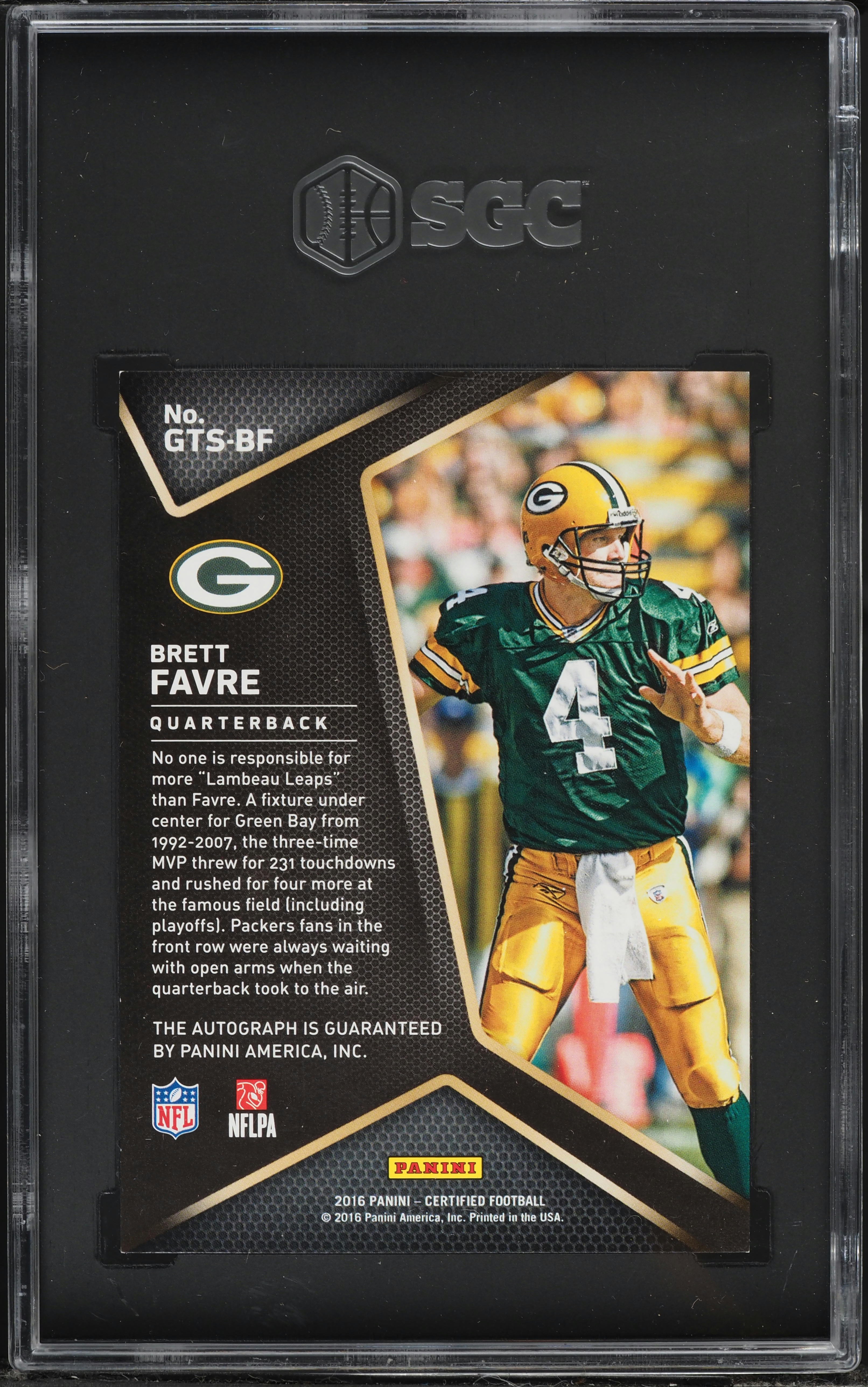 2016 Panini Certified Gold Team Signatures Brett Favre AUTO /10