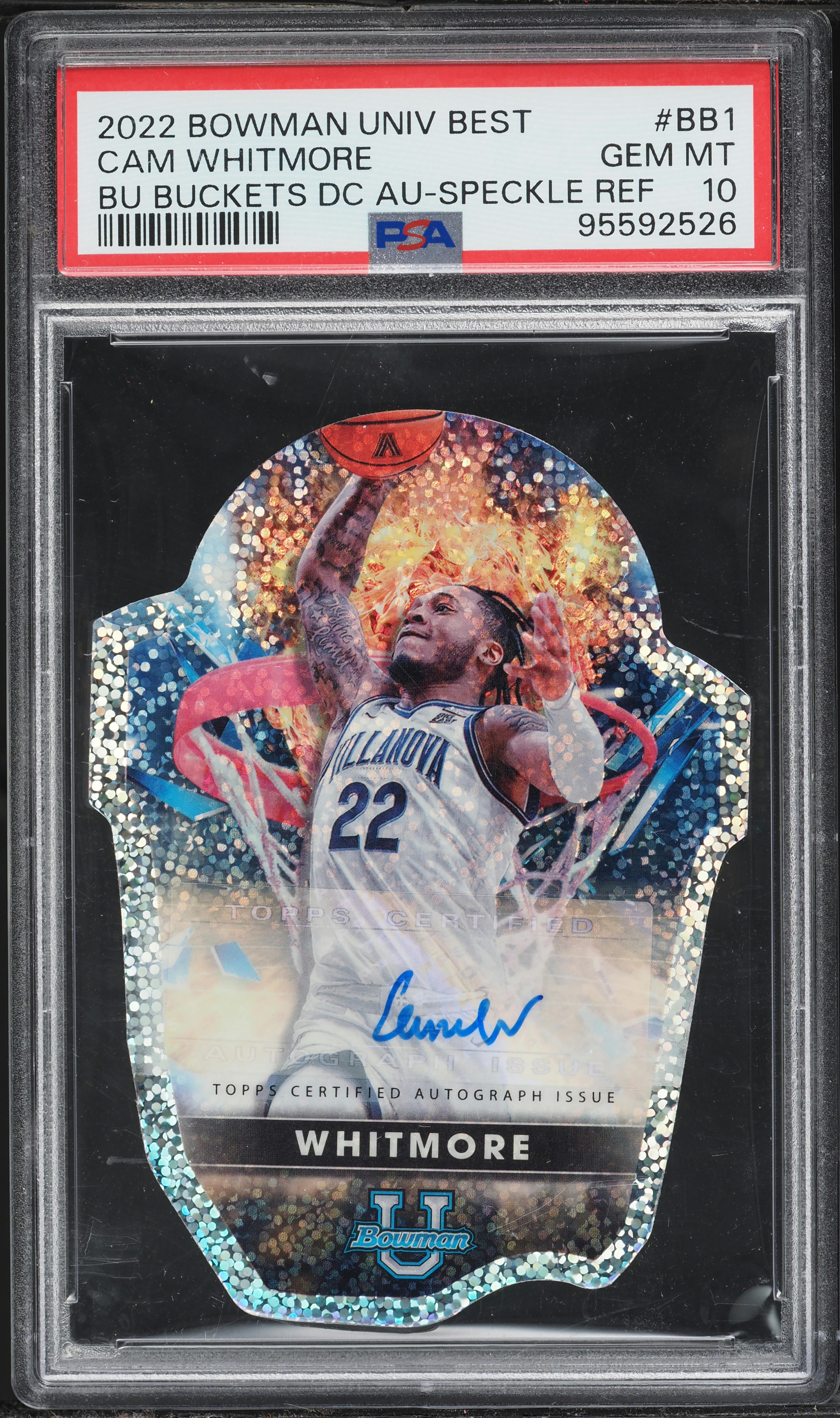 2022 Bowman U Best Buckets Speckle Refractor Die-Cut Cam Whitmore 