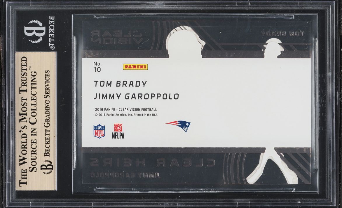 2016 Panini Clear Vision Clear Heirs Gold Tom Brady Jimmy Garoppolo /29 #10 BGS 9.5 GEM MINT