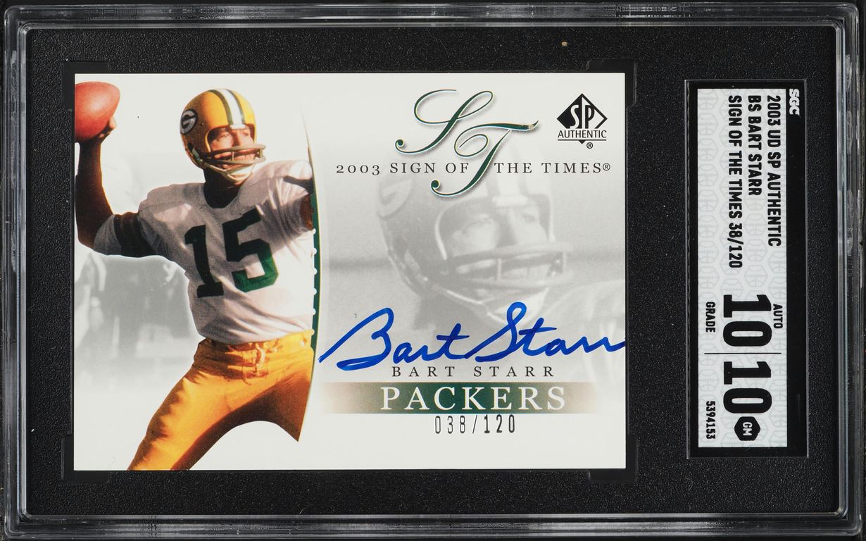 2003 SP Authentic Sign Of The Times Bart Starr AUTO /120 #BS SGC 10 GEM MINT