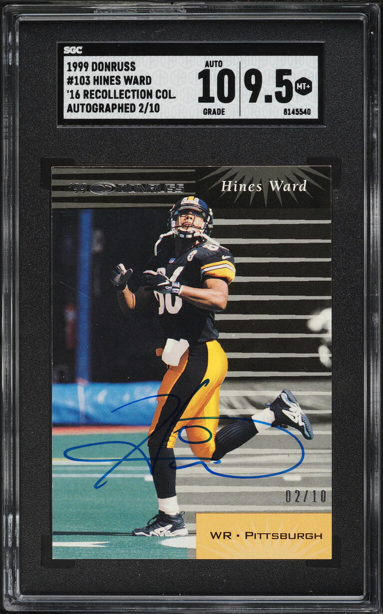 1999 Donruss '16 Recollection Collection Hines Ward AUTO /10 #103 SGC 9.5 MINT+