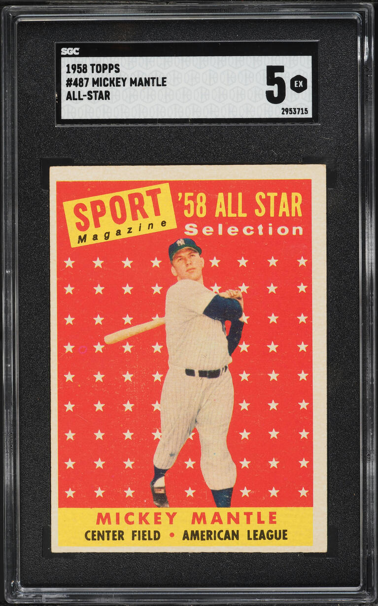 1958 Topps Mickey Mantle ALL-STAR #487 SGC 5 EX