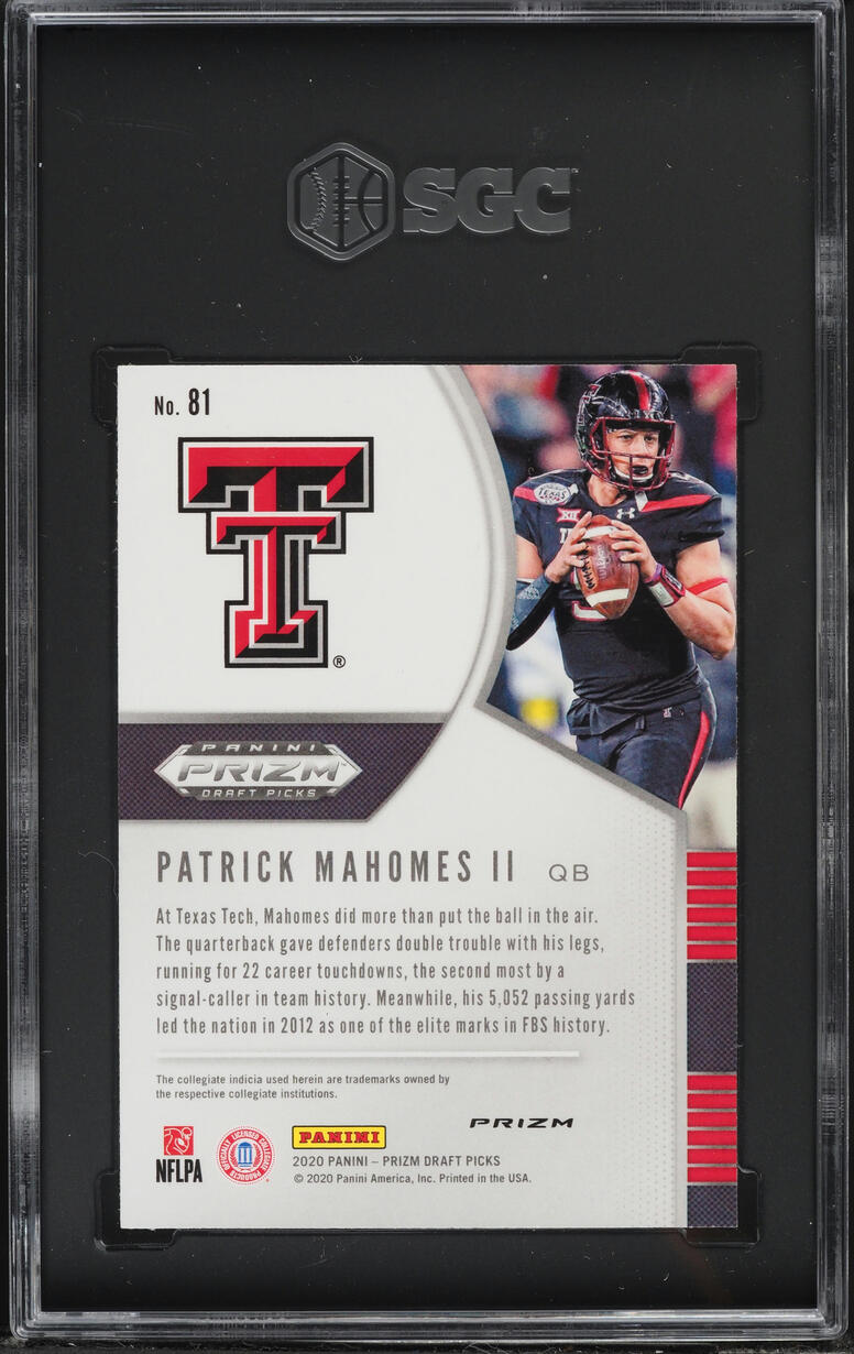 2020 Panini Prizm Draft Picks Red Patrick Mahomes II #81 SGC 10 GEM MINT