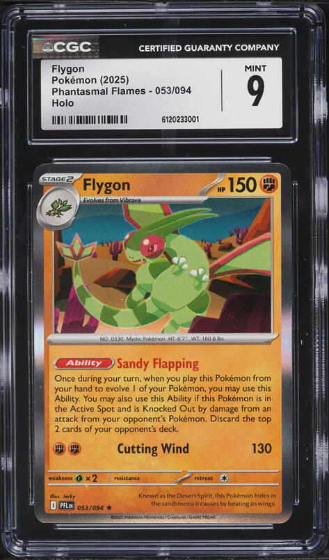 2025 Pokemon Mega Evolution Phantasmal Flames Holo Flygon #53 CGC 9 MINT