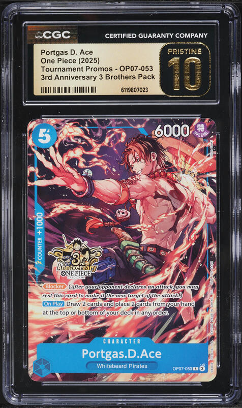 2025 One Piece Japanese Promo Alt Art Portgas D. Ace #P-103 CGC 10