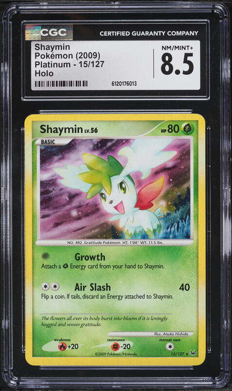 2009 Pokemon Platinum Holo Shaymin #15 CGC 8.5 NM-MT+