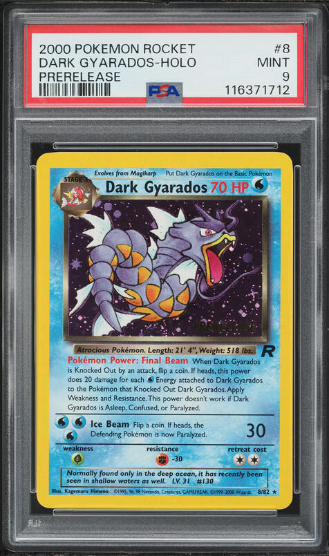 2000 Pokemon Rocket 1st Edition #8 Dark Gyarados Holo PSA 9 2000 Pokemon Rocket 1st Edition #8 Dark Gyarados Holo PSA 9