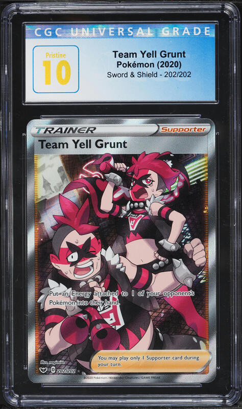 2020 Pokemon Sword & Shield Full Art Team Yell Grunt #202 CGC 10 PRISTINE
