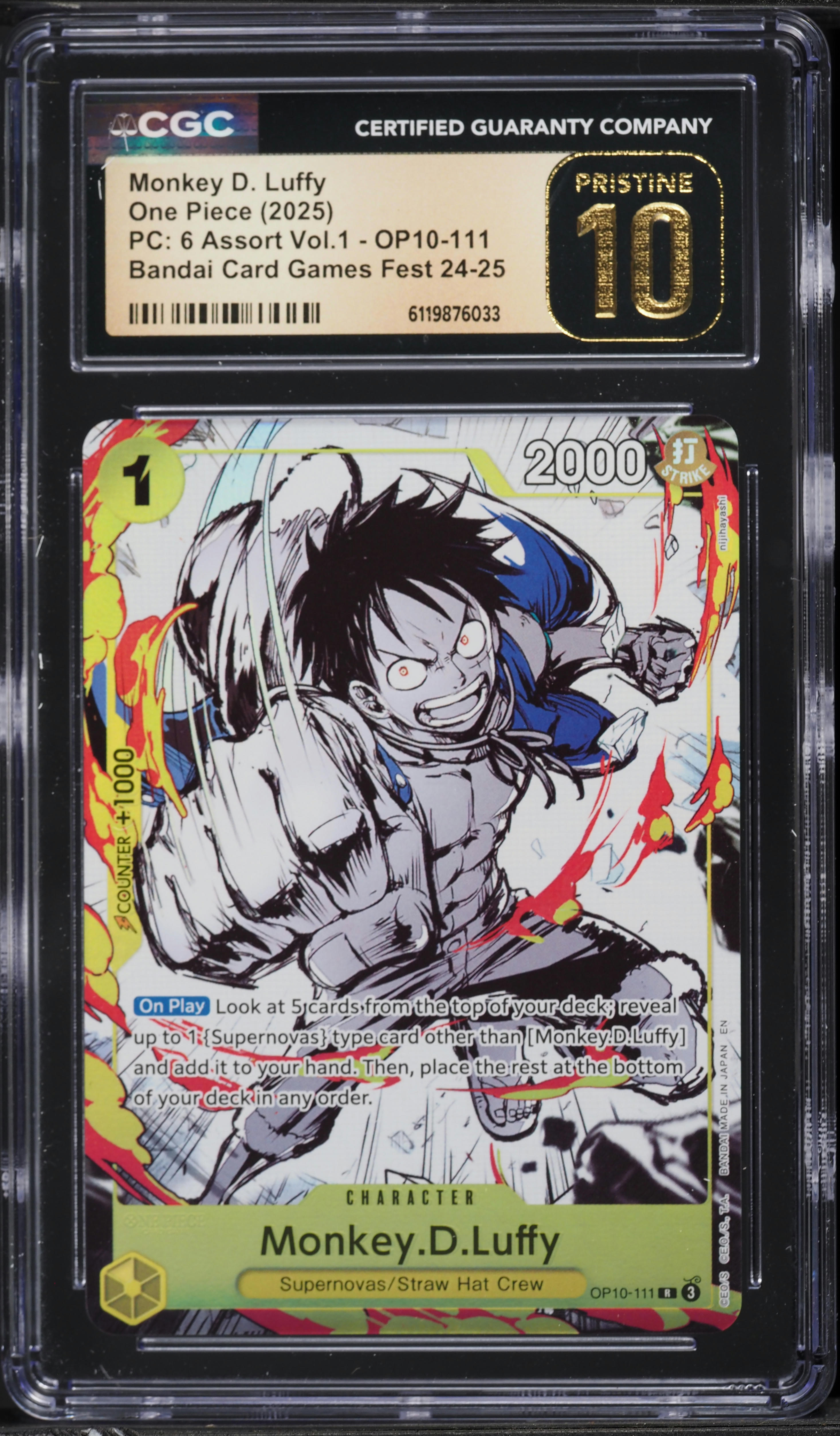 2025 One Piece PC: 6 Assort Vol.1 Bandai Card Games Fest '24-'25