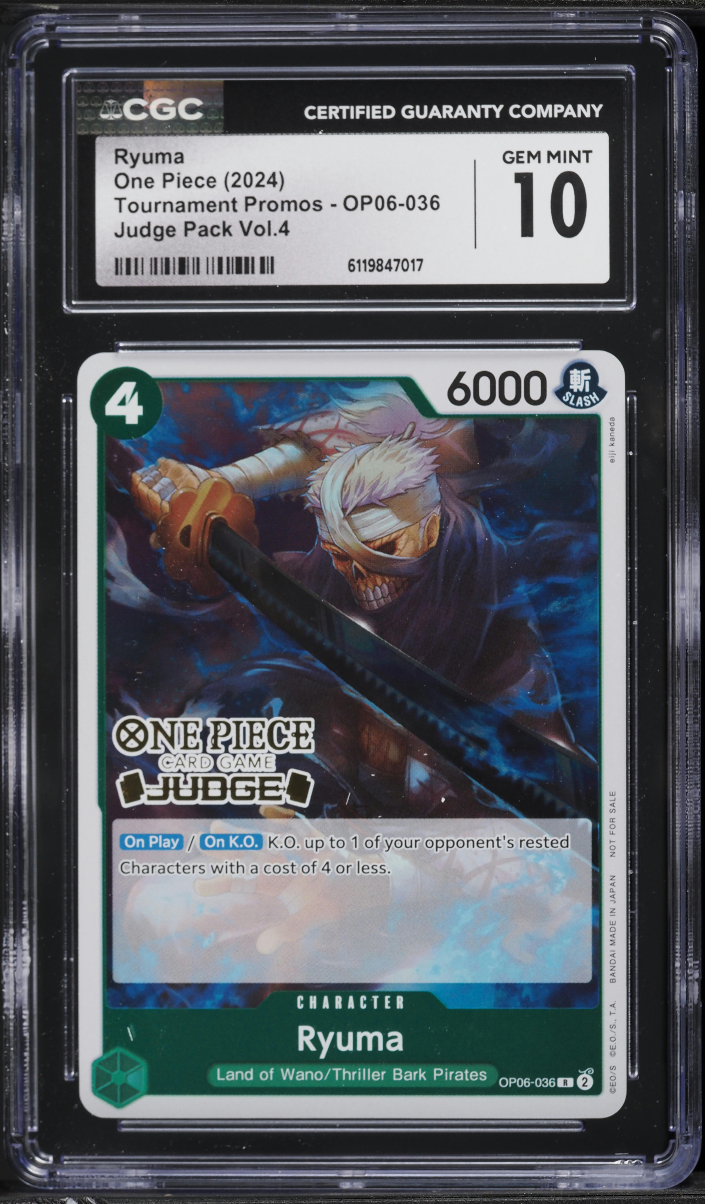 2024 One Piece Tournament Promo Judge Pack Vol.4 Ryuma #OP06-036