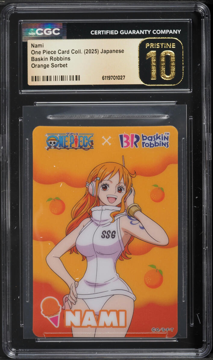 2025 One Piece Japanese Baskin Robbins Card Collection Orange Sorbet Nami CGC 10 PRISTINE