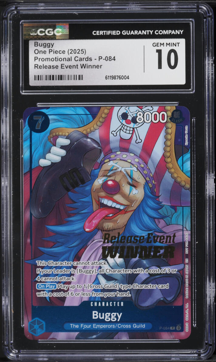 2025 One Piece Promo Release Event Winner Alt Art Buggy #P-084 CGC 10 GEM MINT