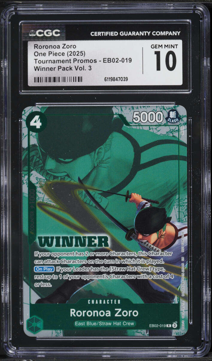 2025 One Piece Tournament Promo Winner Pack Vol.3 Alt Art Roronoa