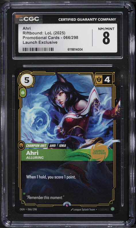 2025 Riftbound League Of Legends LoL Promo Launch Exclusive Ahri #066 CGC 9  MINT on Fanatics Collect