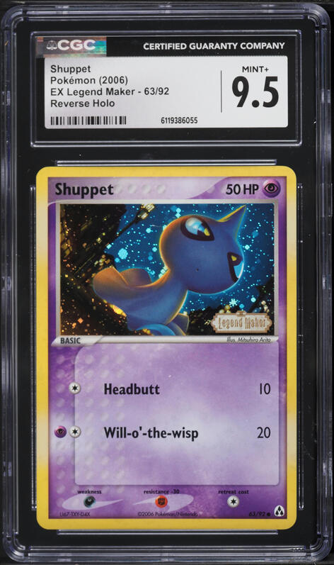 2006 Pokemon EX Legend Maker Reverse Holo Shuppet #63 CGC 9.5 MINT+