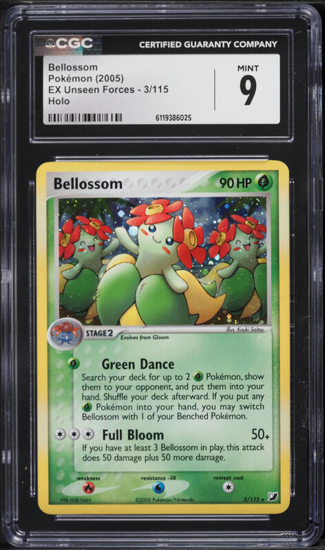 2005 Pokemon EX Unseen Forces Holo Bellossom #3 CGC 9 MINT