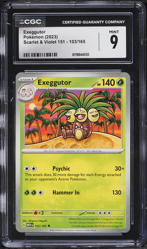 2023 Pokemon Scarlet & Violet 151 Exeggutor #103 CGC 9 MINT