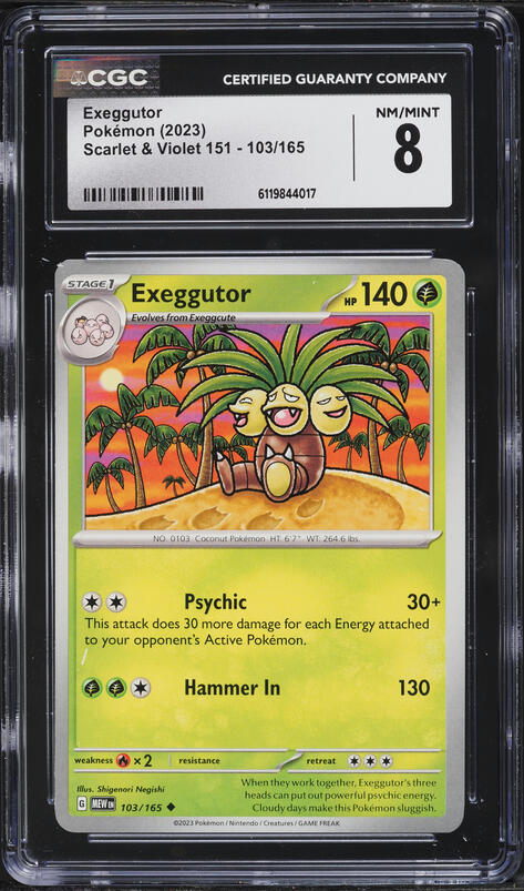 2023 Pokemon Scarlet & Violet 151 Exeggutor #103 CGC 8 NM-MT