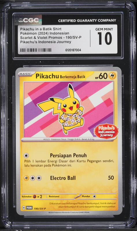 2024 Pokemon Indonesian SV Promo Pikachu In Batik Shirt #154 CGC