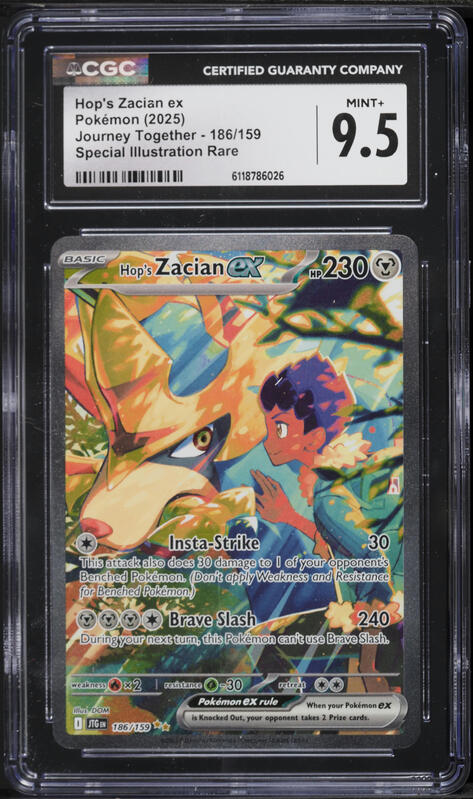 2025 Pokemon SV Journey Together SIR Hop's Zacian ex #186 CGC 10