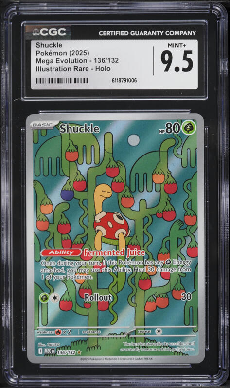 2025 Pokemon Mega Evolution IR Shuckle #136 CGC 9.5 MINT+