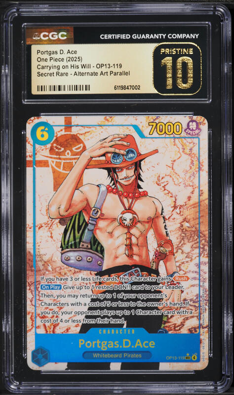 2025 One Piece Japanese Promo Portgas D. Ace #P-103 CGC 10