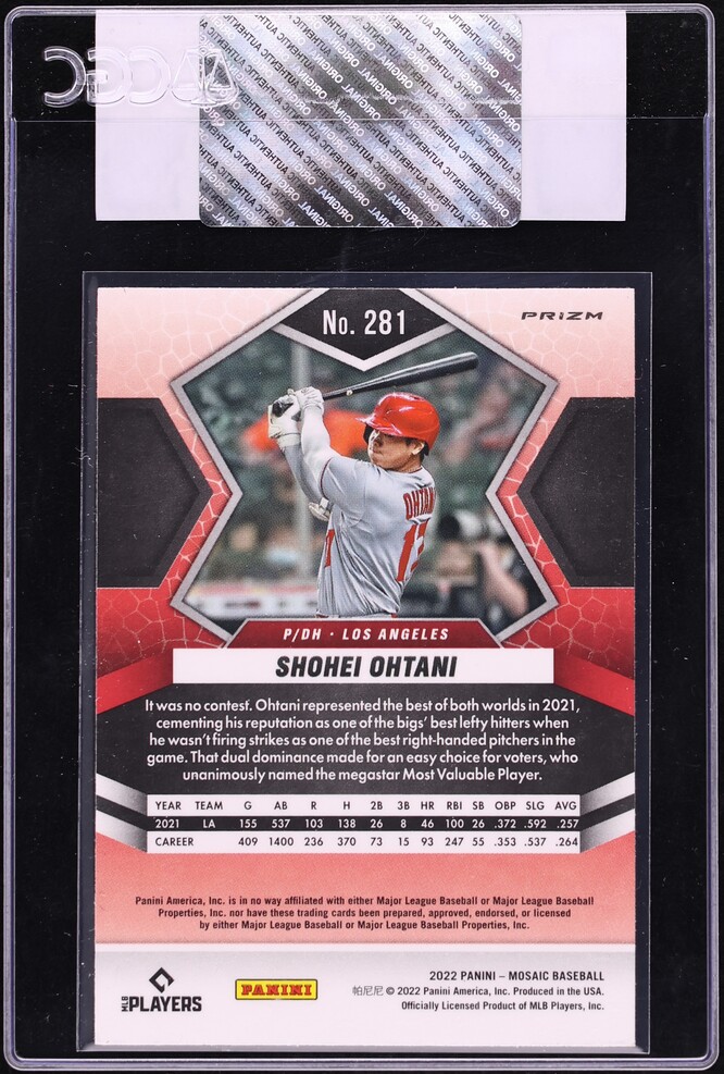 2022 Panini Mosaic Reactive Orange Shohei Ohtani #281 CGC AUTH