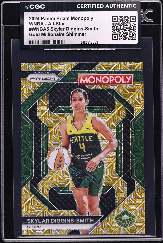2024 Panini Prizm Monopoly WNBA Gold Millionaire Shimmer Skylar Diggins-Smith /500 CGC AUTH