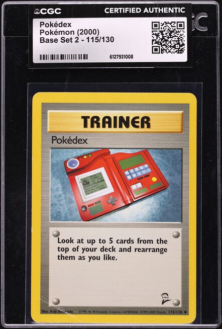 2000 Pokemon Base Set 2 Pokedex #115 CGC AUTH