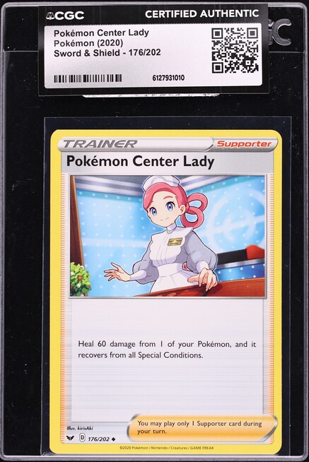 2020 Pokemon Sword & Shield Pokémon Center Lady #176 CGC AUTH
