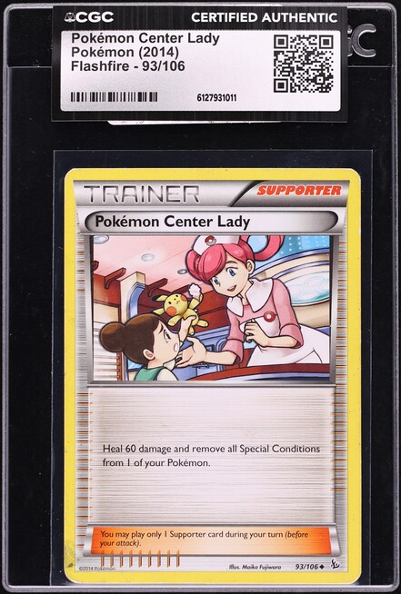 2014 Pokemon Flashfire Pokemon Center Lady #93 CGC AUTH