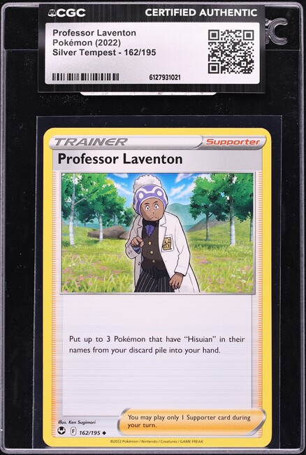 2022 Pokemon Silver Tempest Professor Laventon #162 CGC AUTH
