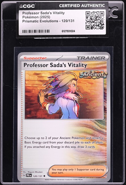 2025 Pokemon Prismatic Evolutions Professor Sada's Vitality #120 CGC AUTH