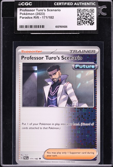 2023 Pokemon Paradox Rift Professor Turo's Scenario #171 CGC AUTH