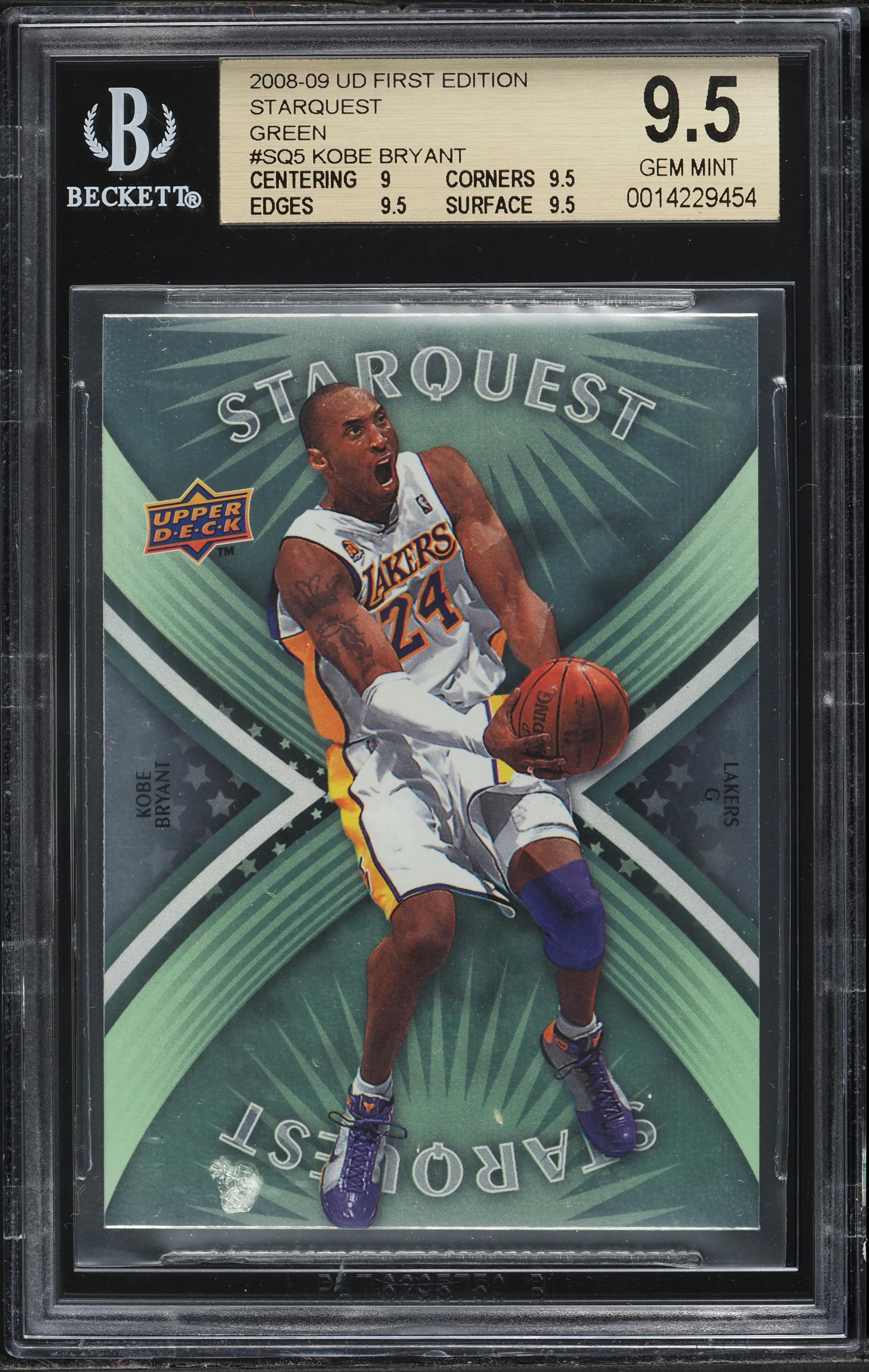 2008 Upper Deck First Edition Starquest Green Kobe Bryant #SQ5 BGS 