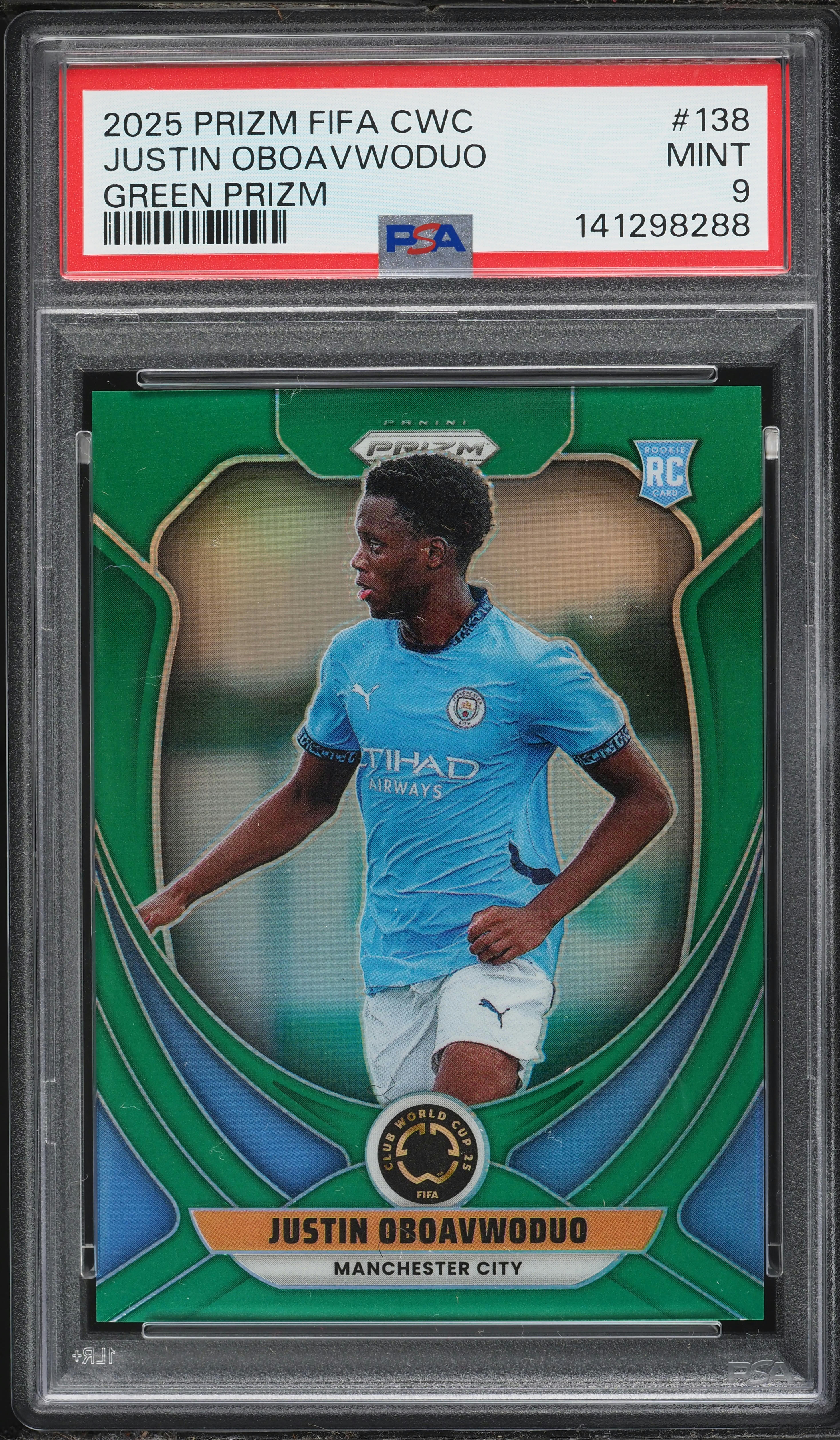 2025 Panini Prizm FIFA Club World Cup Green Justin Oboavwoduo