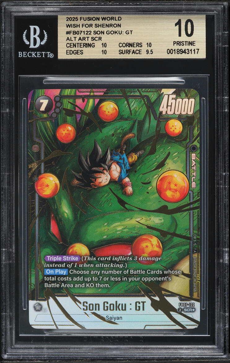 2025 Dragon Ball Super Fusion World Wish for Shenron Alt Art Son Goku: GT SCR BGS 10 PRISTINE