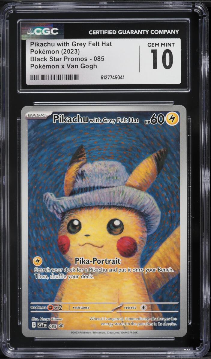 2023 Pokemon Scarlet & Violet Promo Van Gogh Pikachu With Grey Felt Hat #85 CGC 10 GEM MINT