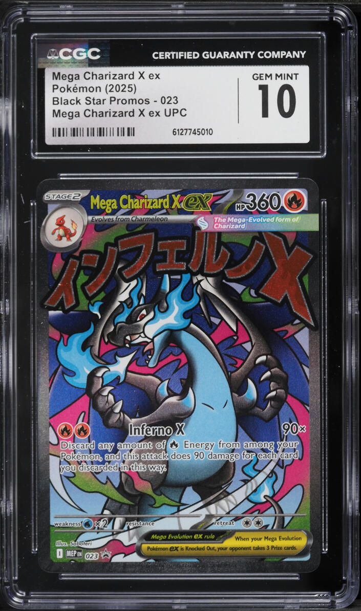 2025 Pokemon Mega Evolution Promo Ultra Premium Full Art Mega Charizard X ex #23 CGC 10 GEM