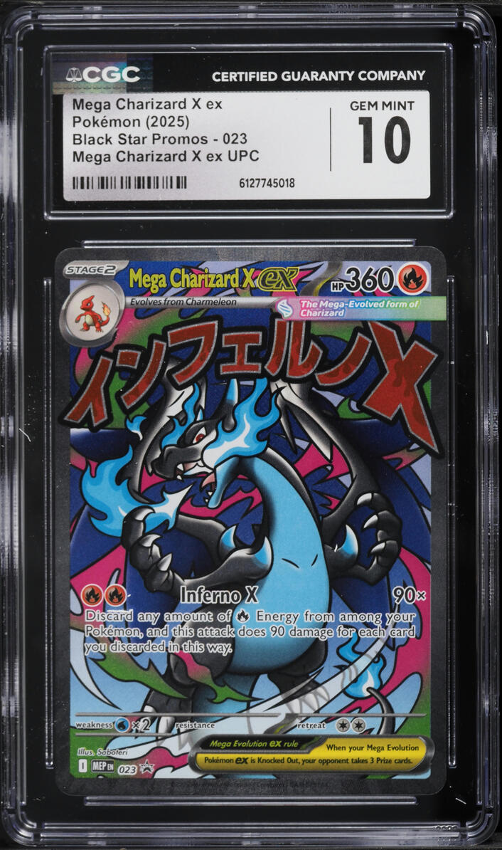 2025 Pokemon Mega Evolution Promo Ultra Premium Full Art Mega Charizard X ex #23 CGC 10 GEM