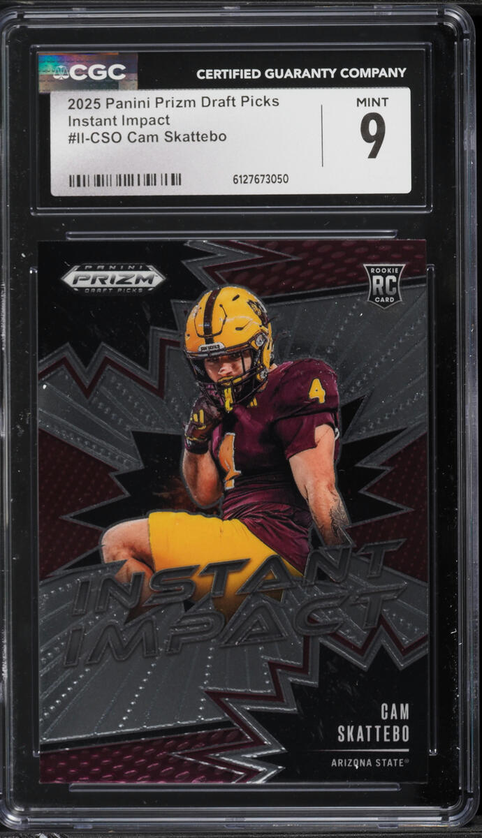 2025 Panini Prizm Draft Picks Instant Impact Cam Skattebo ROOKIE #II-CSO CGC 9 MINT