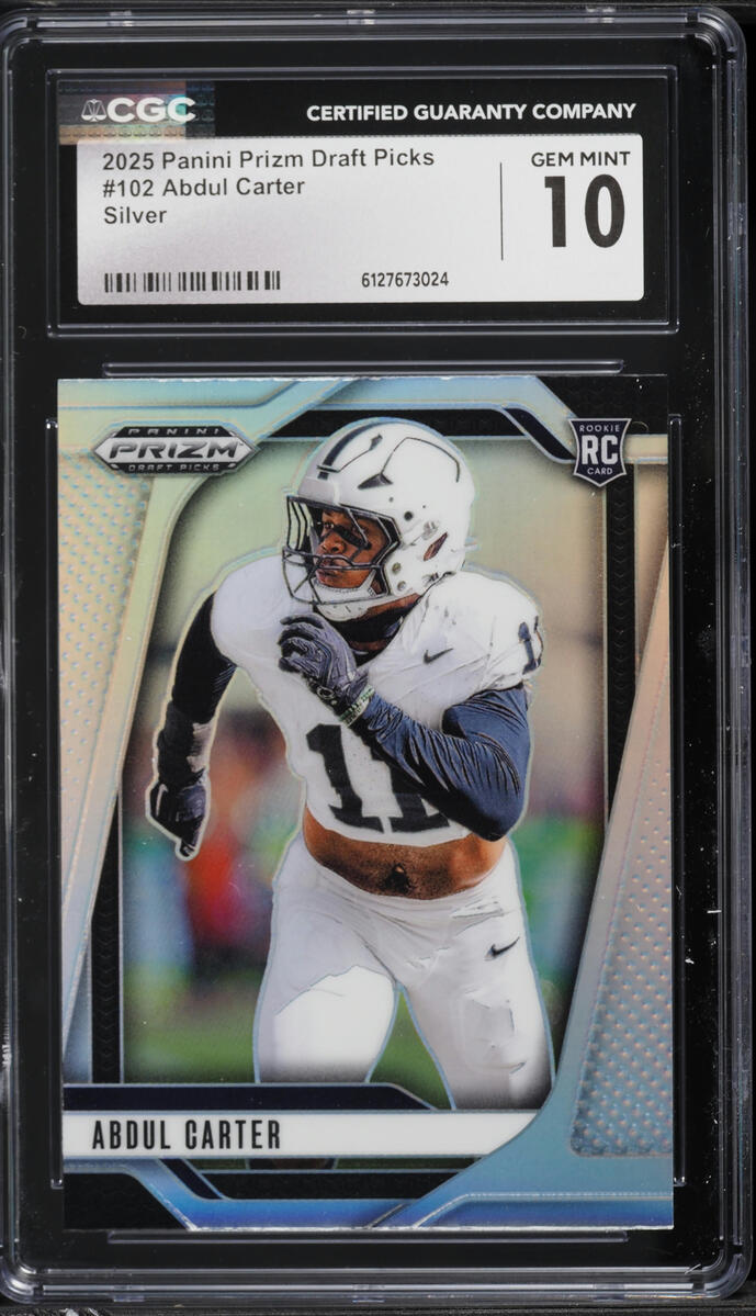 2025 Panini Prizm Draft Picks Silver Abdul Carter ROOKIE #102 CGC 10 GEM MINT