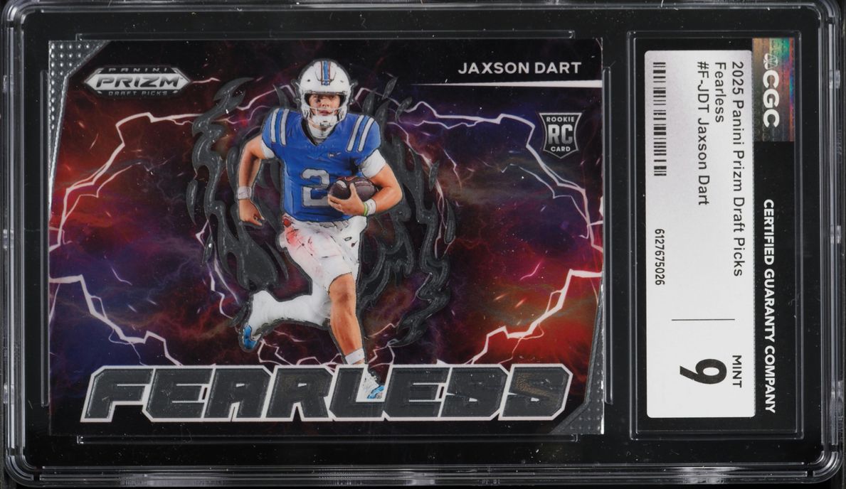 2025 Panini Prizm Draft Picks Fearless Jaxson Dart ROOKIE #F-JDT CGC 9 MINT