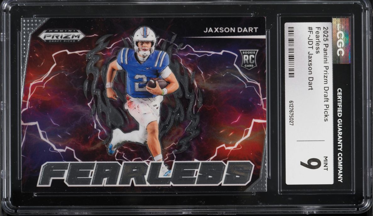 2025 Panini Prizm Draft Picks Fearless Jaxson Dart ROOKIE #F-JDT CGC 9 MINT