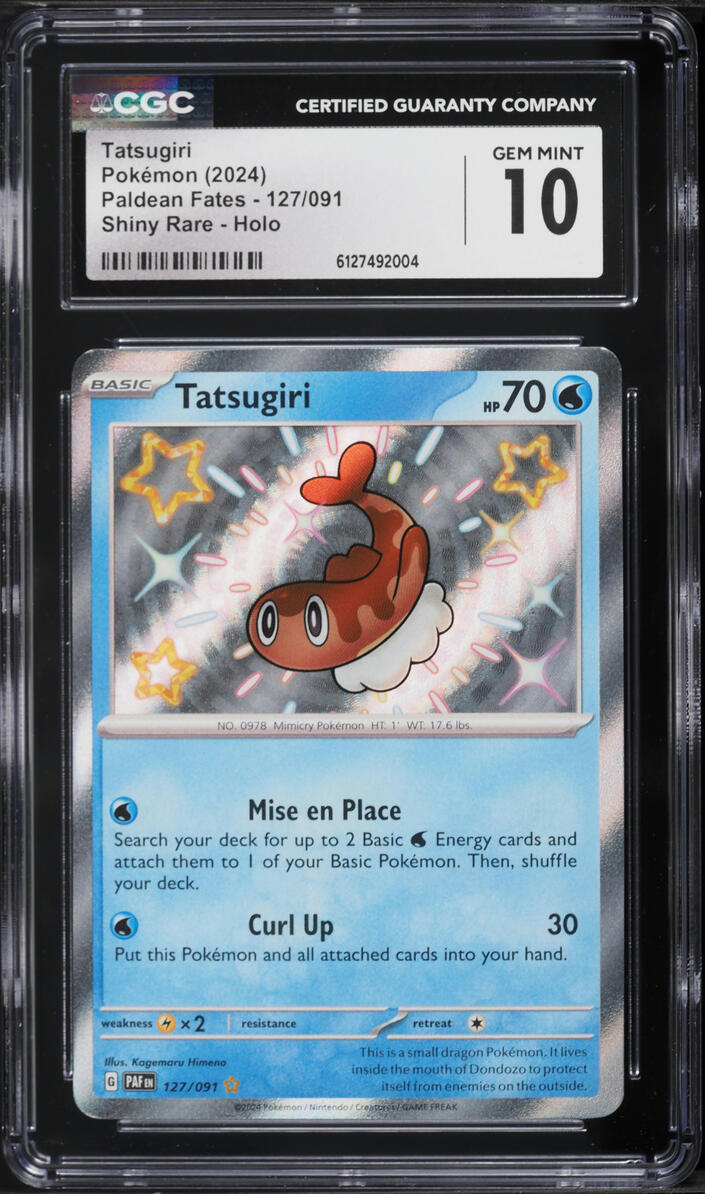 2024 Pokemon Scarlet & Violet Paldean Fates Shiny Rare Tatsugiri #127 CGC 10 GEM MINT